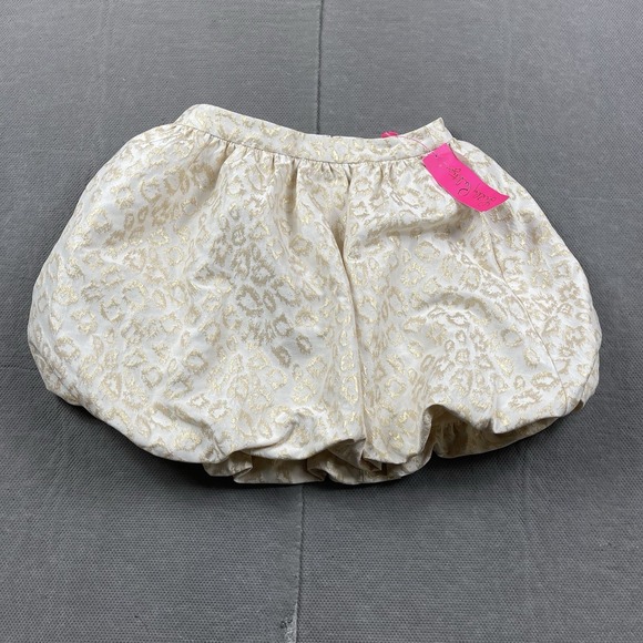 Lilly Pulitzer Leah Skirt Womens 0 Animal Leopard Print White Gold New With Tag - Picture 1 of 9
